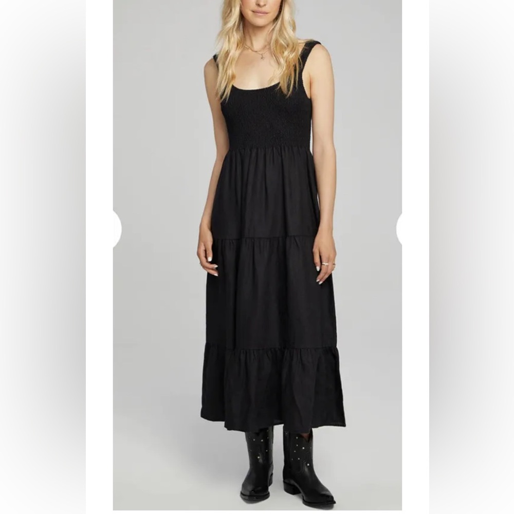 Saltwater Luxe Memphis Midi Dress for Women- Size XS In Black